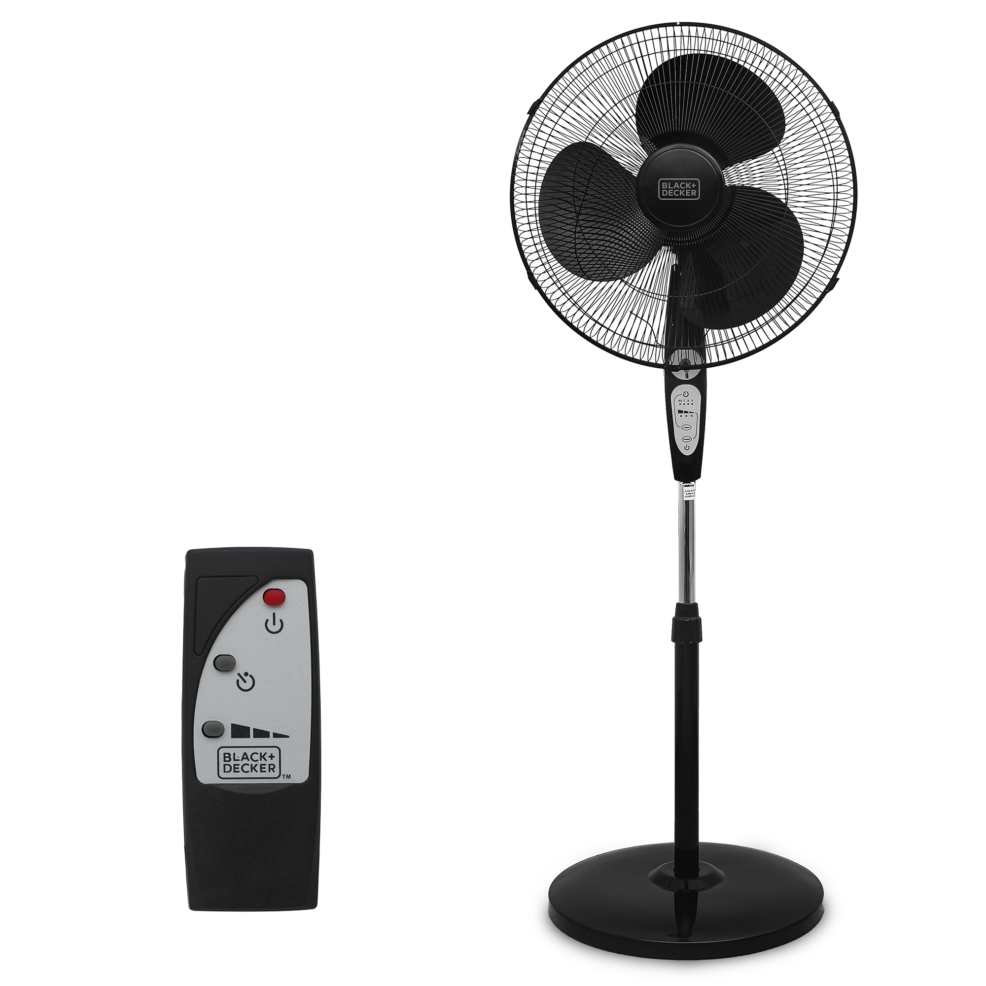 Black & Decker 3-Speed Oscillating Stand Fan with Remote — 18in., Adjustable Height and Tilt, Model# WACBFSR18B